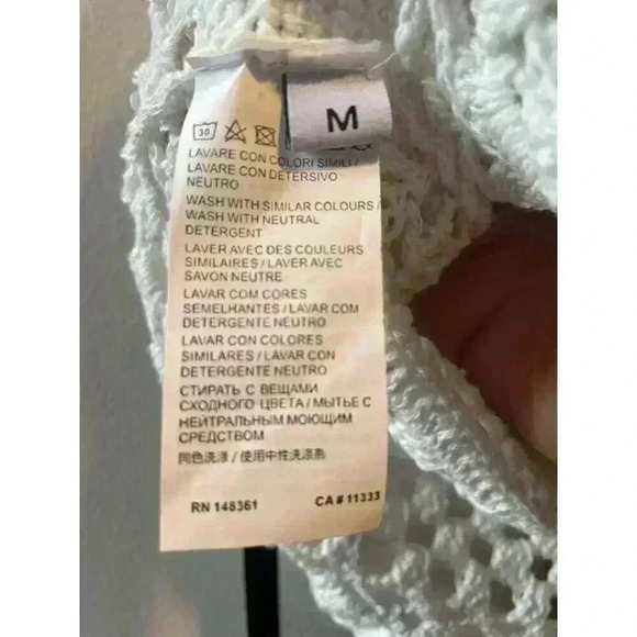 NWT Pinko Limosa Cream Cropped Crochet Tank Top Boho Festival Size Medium - Picture 8 of 10